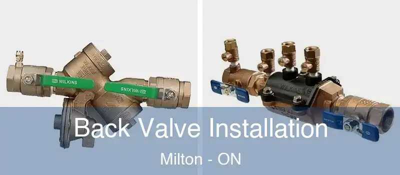  Back Valve Installation Milton - ON